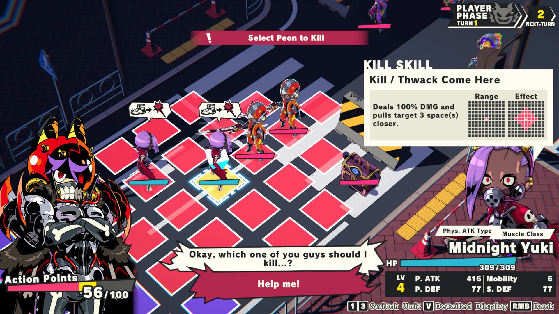 Demons' Night Fever – turowa bitwa na siatce pól z użyciem umiejętności Kill Skill