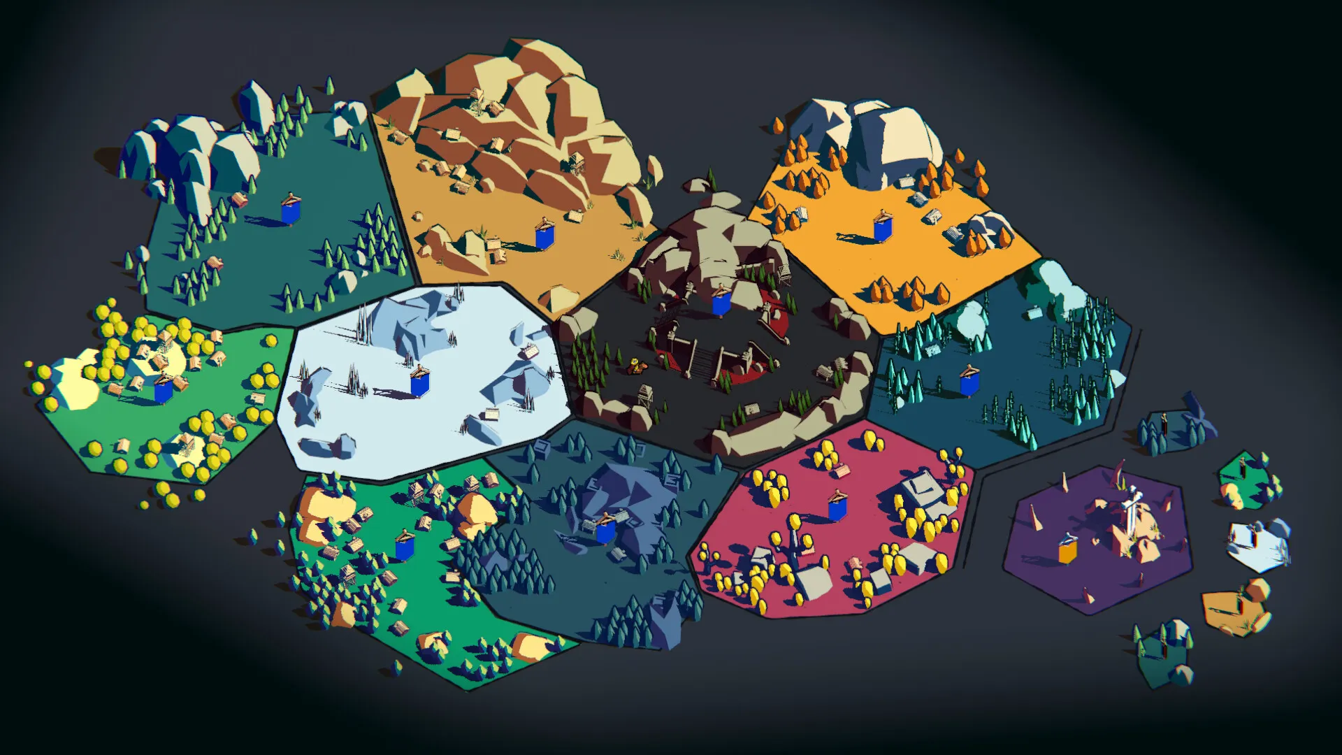 Mapa wyboru poziomów w Thronefall