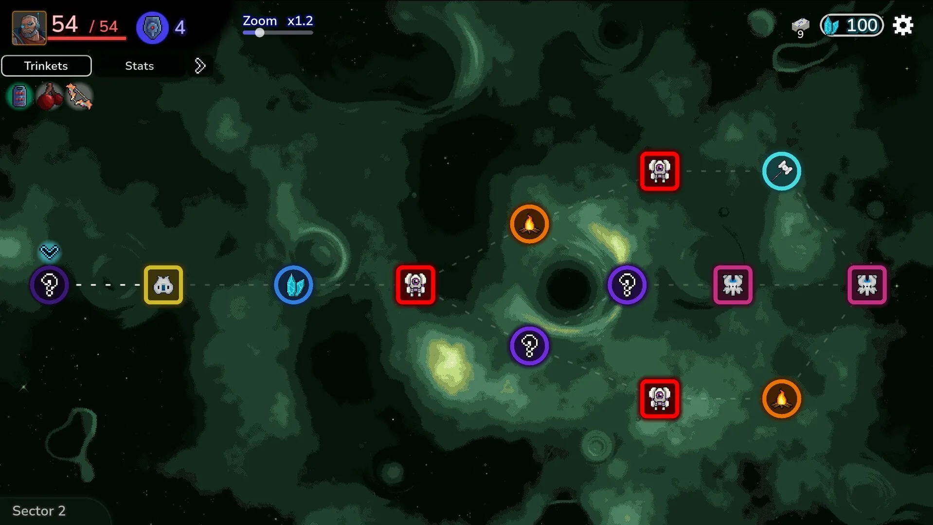 Tower Tactics II – mapa sektora z trasą kampanii